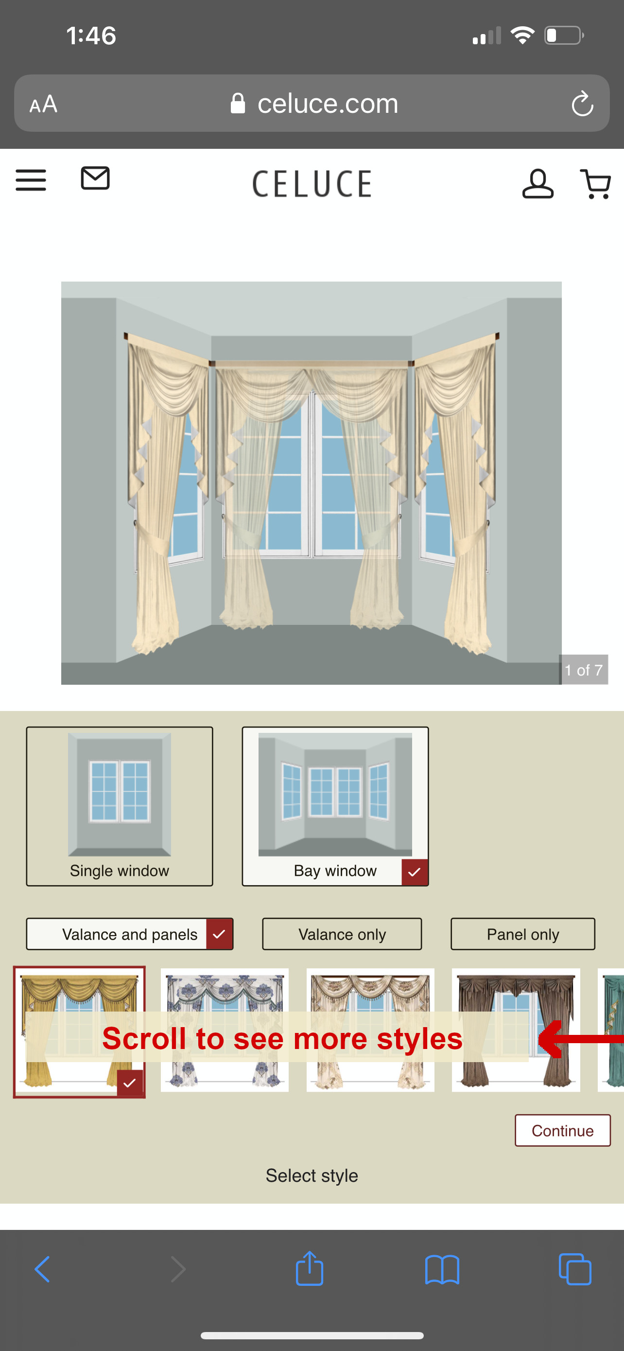 Select curtain styles