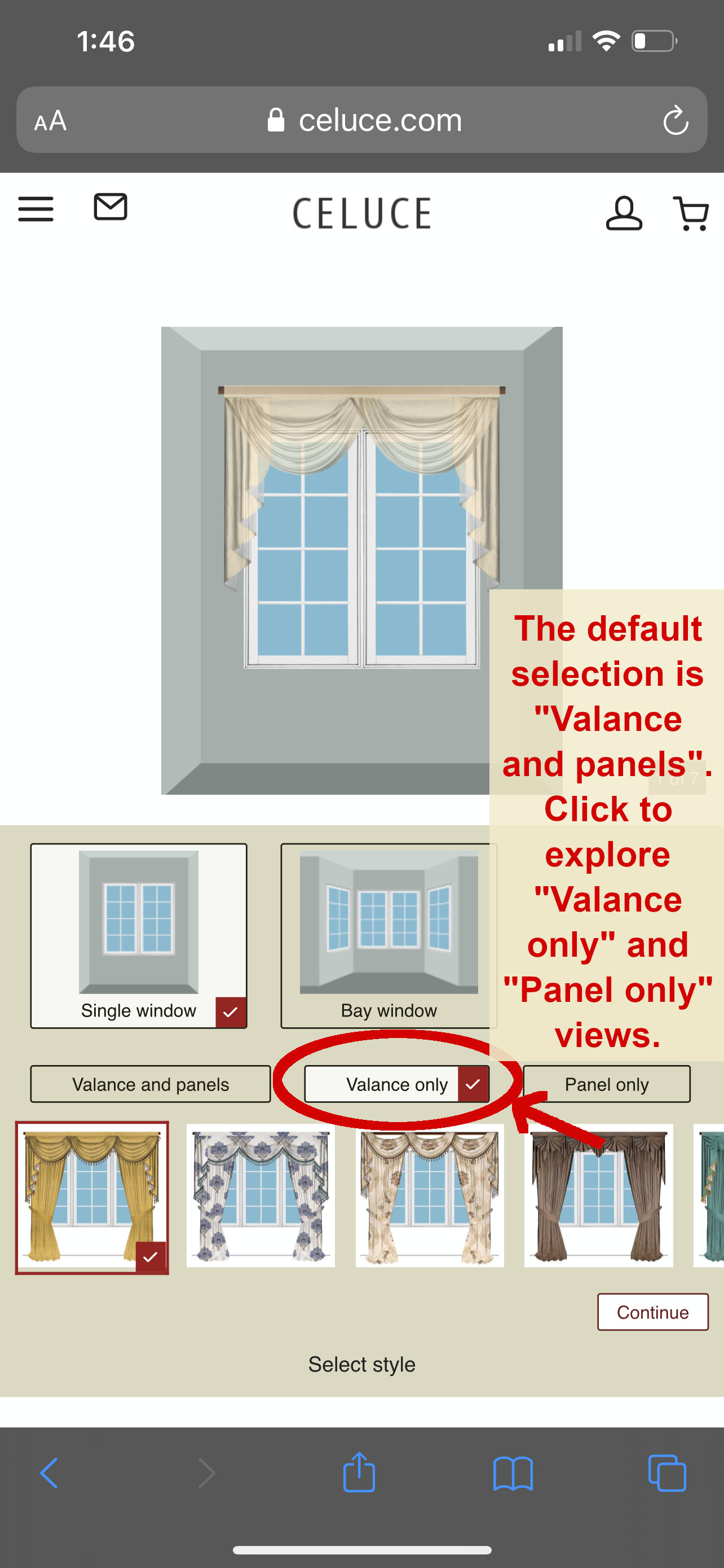 Select window treatment options