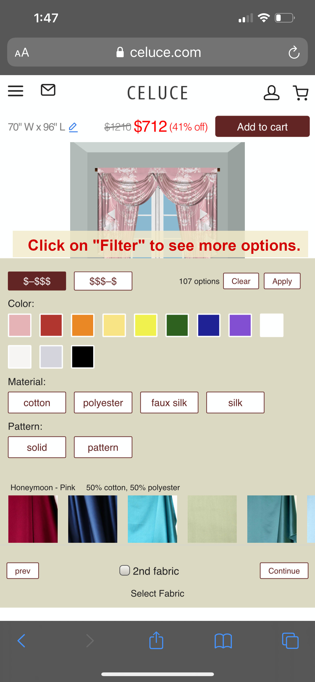 Filter fabric options